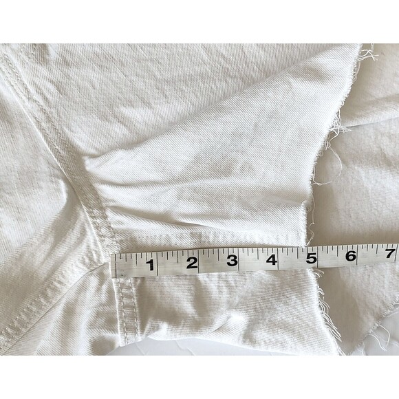 Old Navy White Denim Jean Cutoff Shorts Raw Hem High Rise - Picture 11 of 14